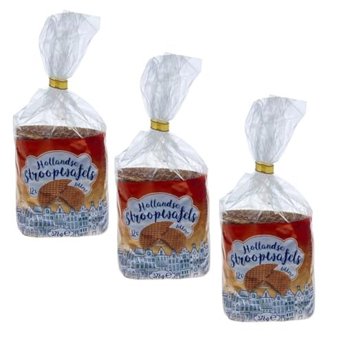 Hollandse Stroopwafels Holländische Karamellwaffeln Sparpackung 3x 12 Stück (3 Packungen a 378g)